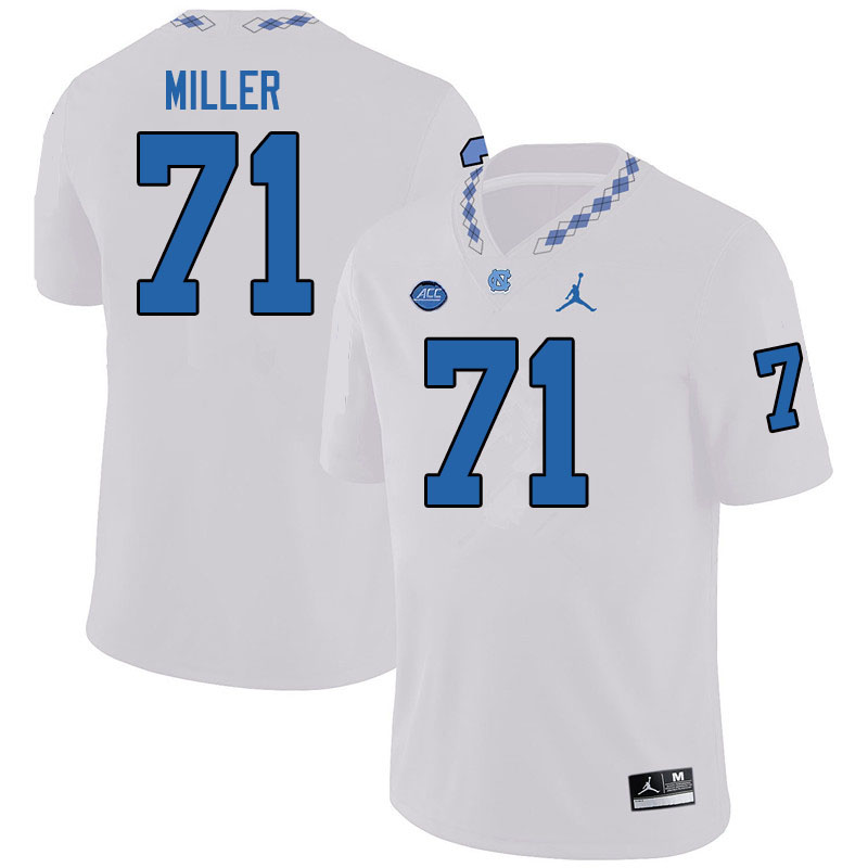 Jordan Brand Men #71 Triston Miller North Carolina Tar Heels College Football Jerseys Sale-White